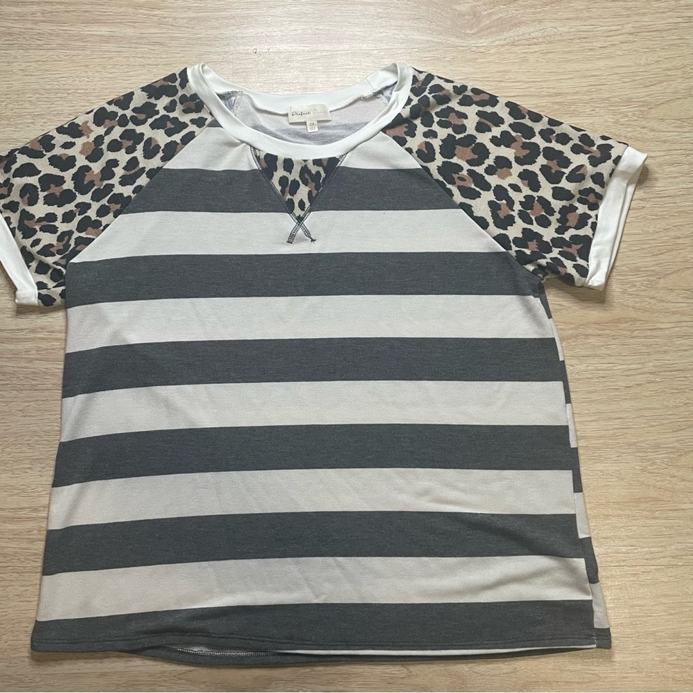 Leopard and Stripe Top
